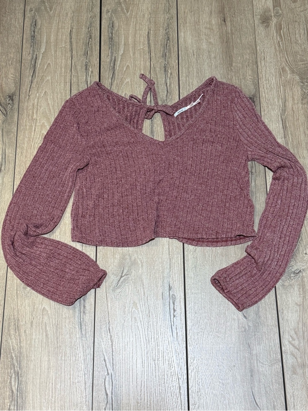 Kimchi Blue Crop Top Ribbed Long Sleeve Open Back Urban Outfitters Small - Picture 7 of 14